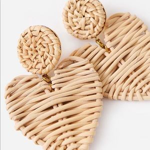 NEELY PHELAN RATTAN HEART DROP EARRING